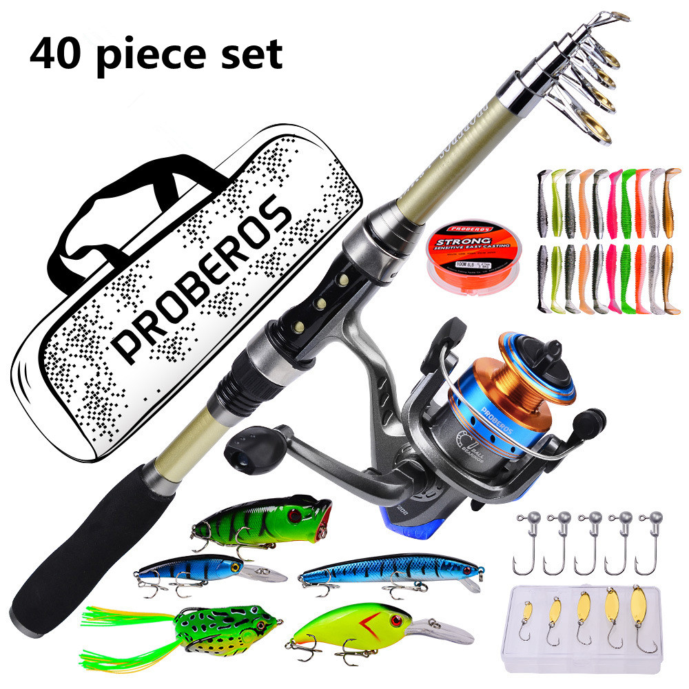 Juego de 40 piezas de cañas de - Fishing Rod Fly reseña y precio