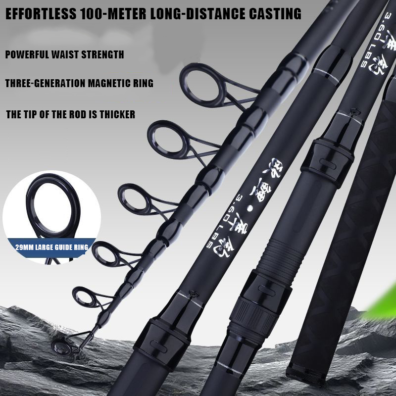 Caña de Pescar de Carbono para - Fishing Rod Surf reseña y precio