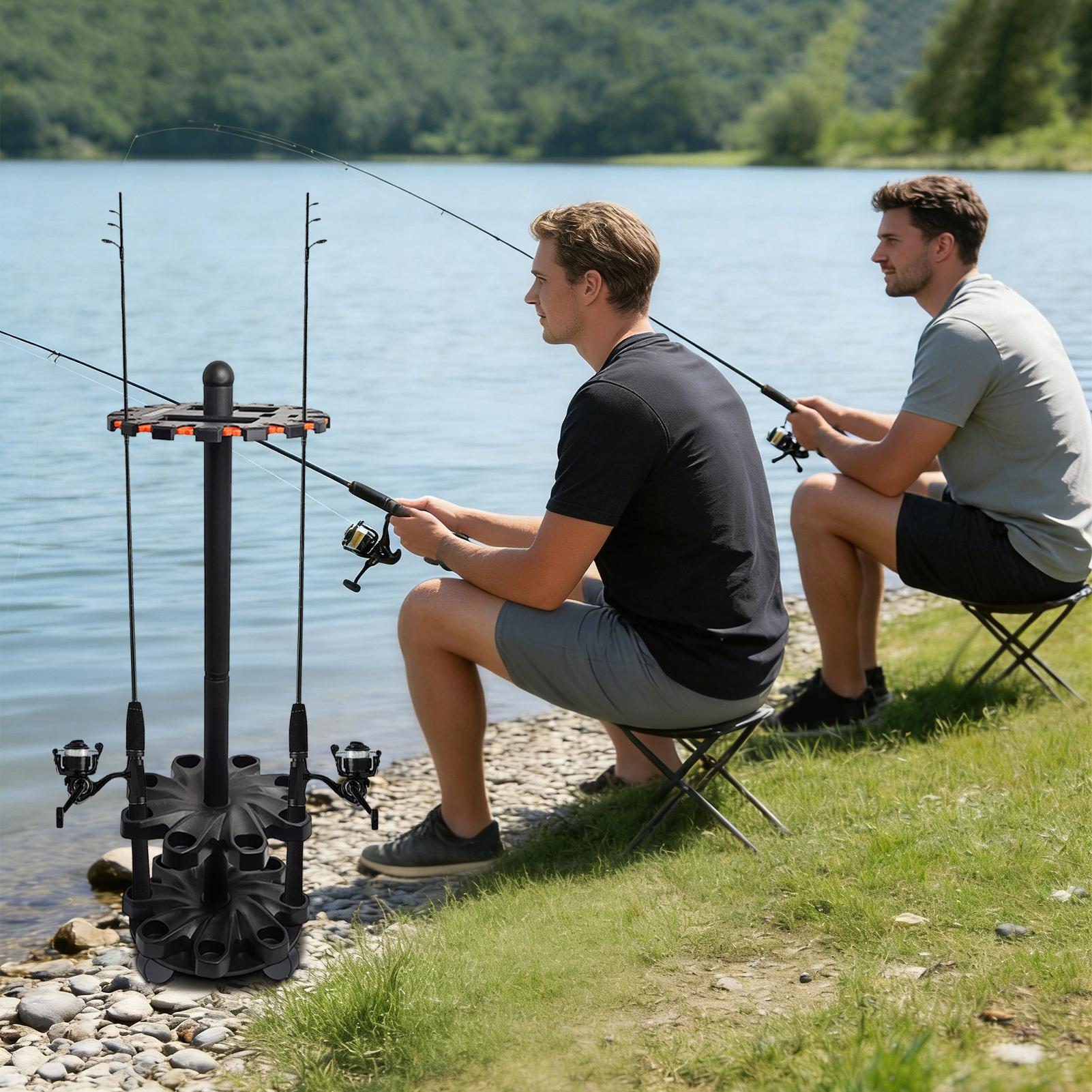 Soporte Vertical para Cañas de - Fishing Rod Travel reseña y precio
