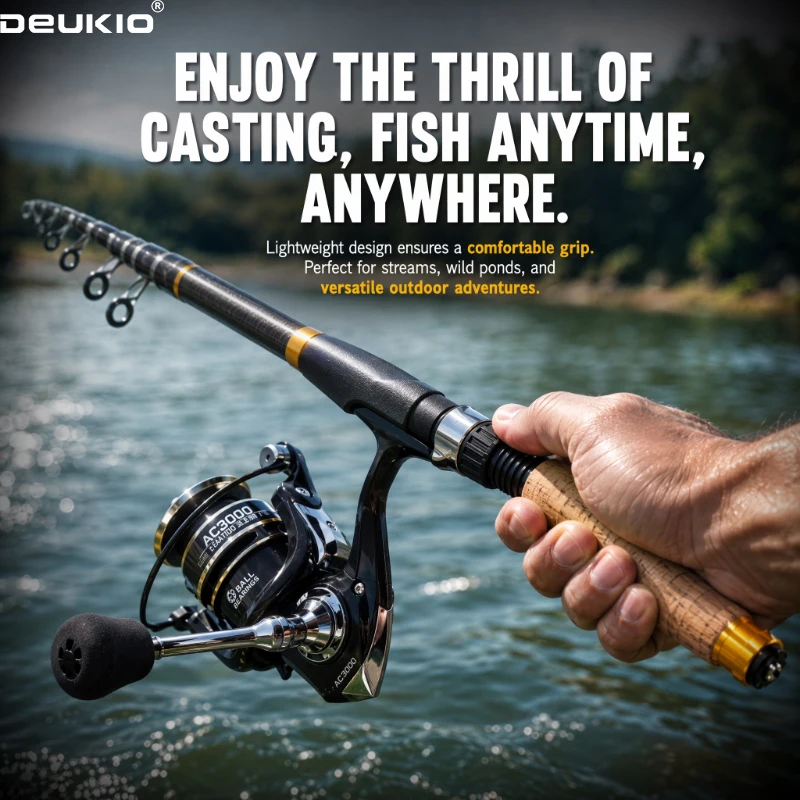 DEUKIO - Juego de Cañas de Pes - Fishing Rod Spinning reseña y precio