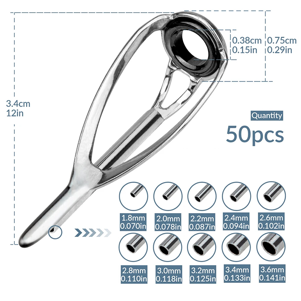THKFISH 50 Uds guías de caña d - Fishing Rod Guide Replacement reseña y precio