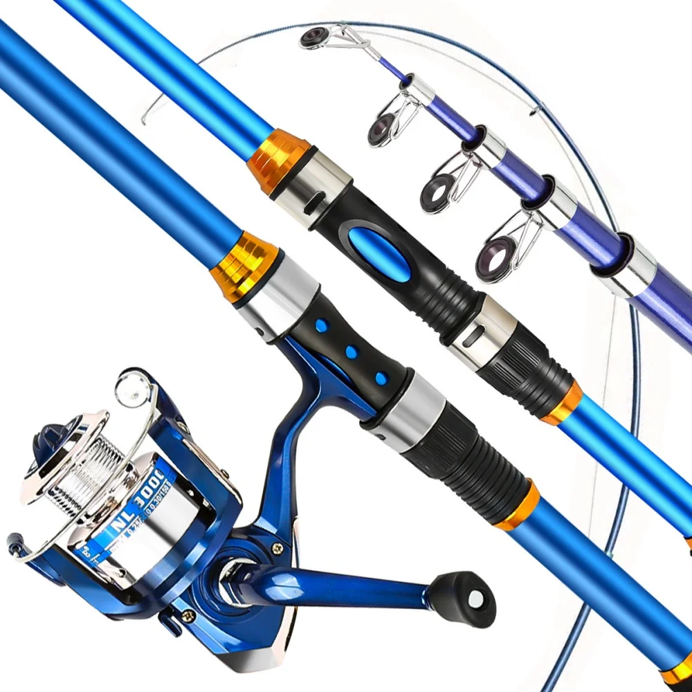 Juego de cañas de pescar teles - Fishing Rod Spinning reseña y precio