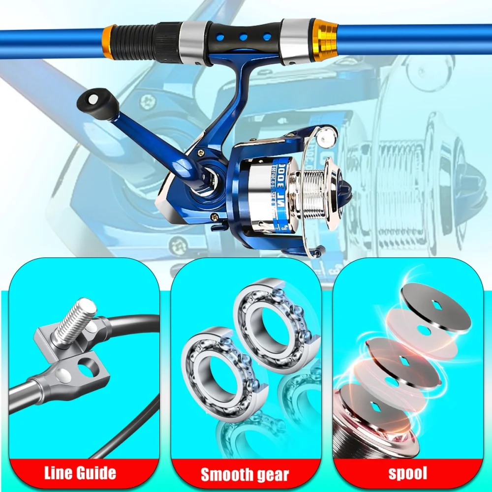 Juego de cañas de pescar teles - Fishing Rod Spinning reseña y precio